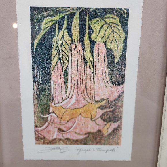 Joelle C's Angel's & Trumpets Signed Litho Print - Framed - Picture 4 of 8